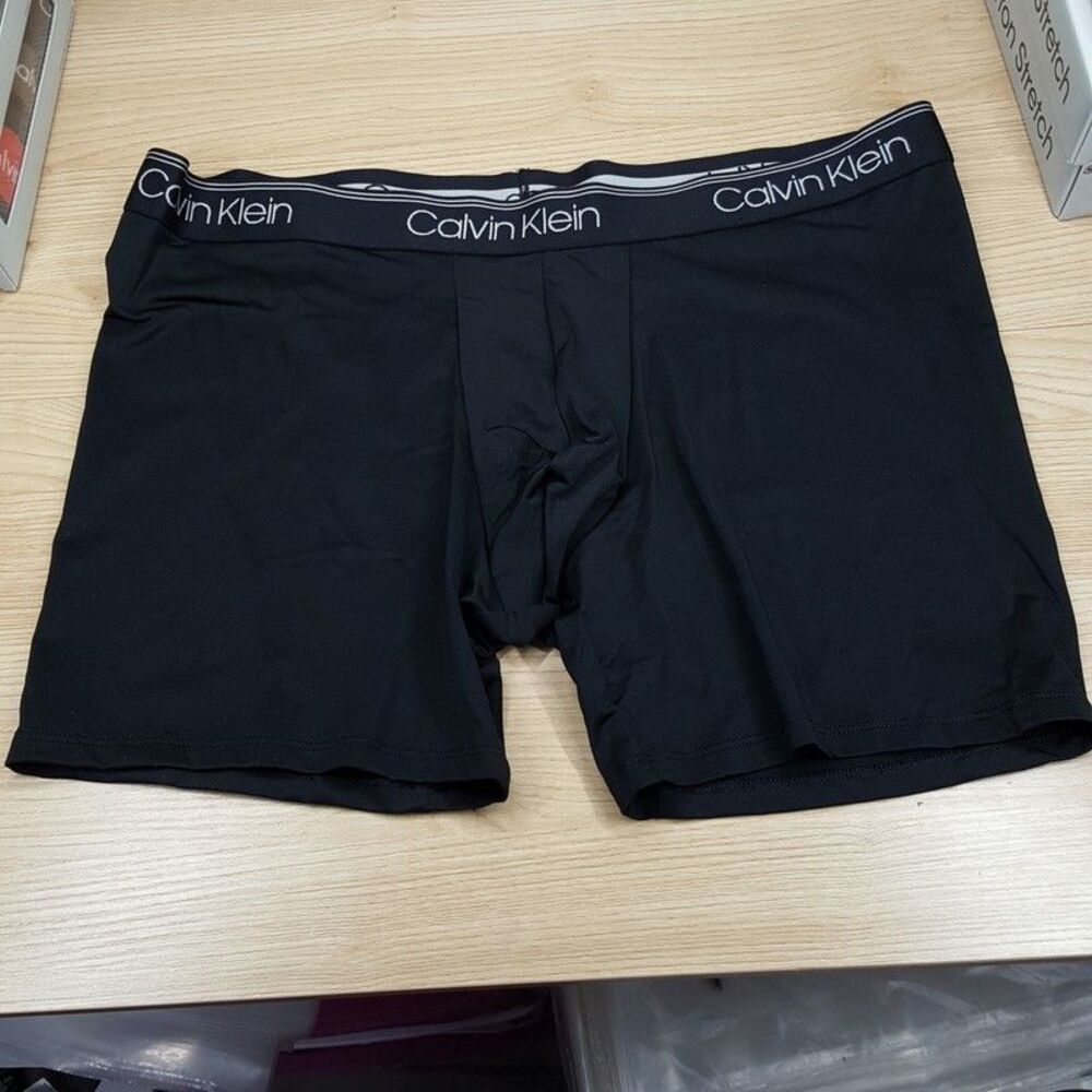 CALVIN KLEIN Boxer Briefs Mens XL Black Micro Stretch Trunk Logo